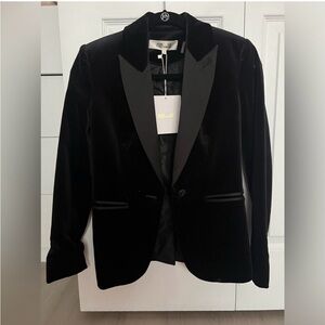 Diane Von Furstenberg Black Velour Blazer size 0